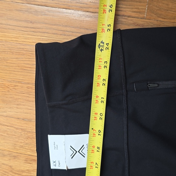 XERSION WOMEN'S BLACK PLUS SIZE HIGH-RISE FITTED ATHLETIC CAPRI PANTS SIZE 4X - Picture 10 of 16